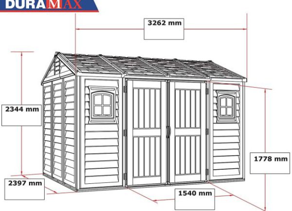 DURAMAX APEX 10.5x8 GARDEN SHED 3.3m x 2.5m - Image 3