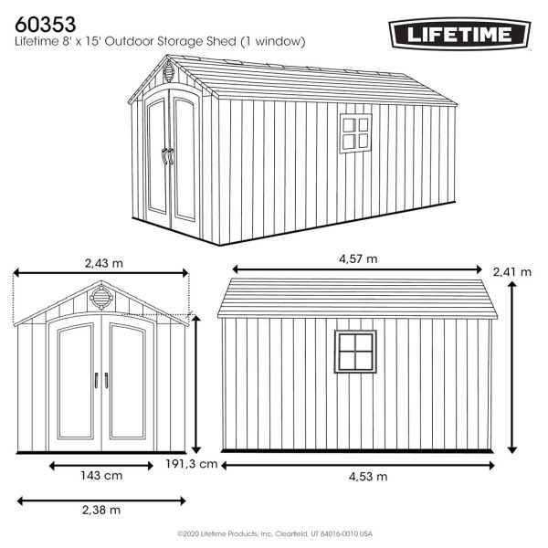 LIFETIME 8’x15′ GARDEN SHED 2.4mx4.6m - Image 7