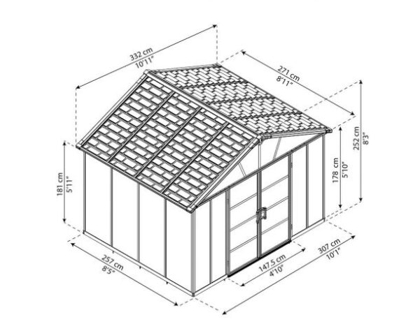 YUKON SKYLIGHT 11’x9′ GARDEN SHED 3.3mx2.7m - Image 5