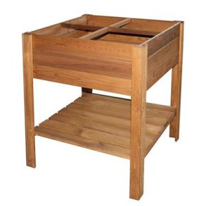 Square Raised Bed with Shelf