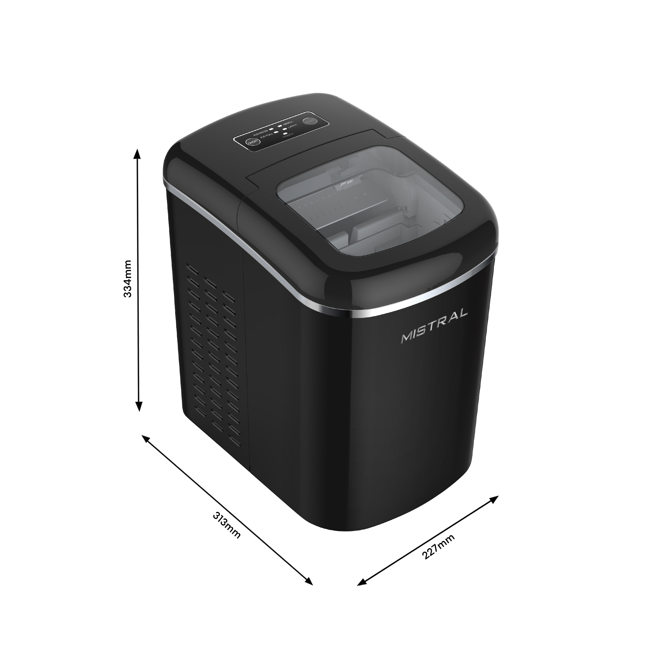 Mistral Retro Ice Maker 12kg - Black - Image 6