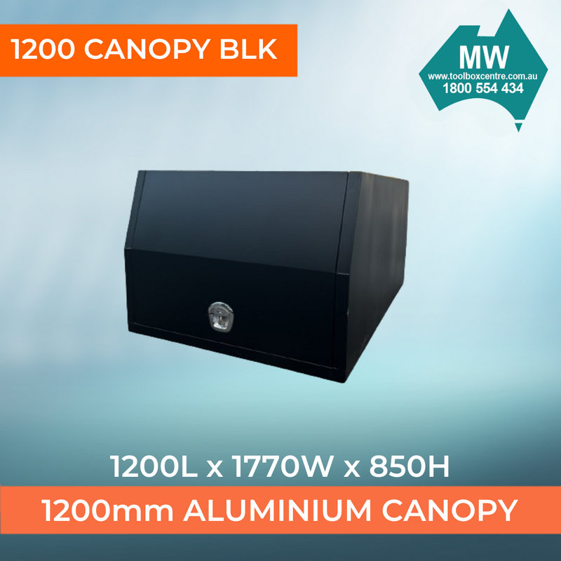 1200mm Long Flat Plate Partial Canopy – Black - Image 2