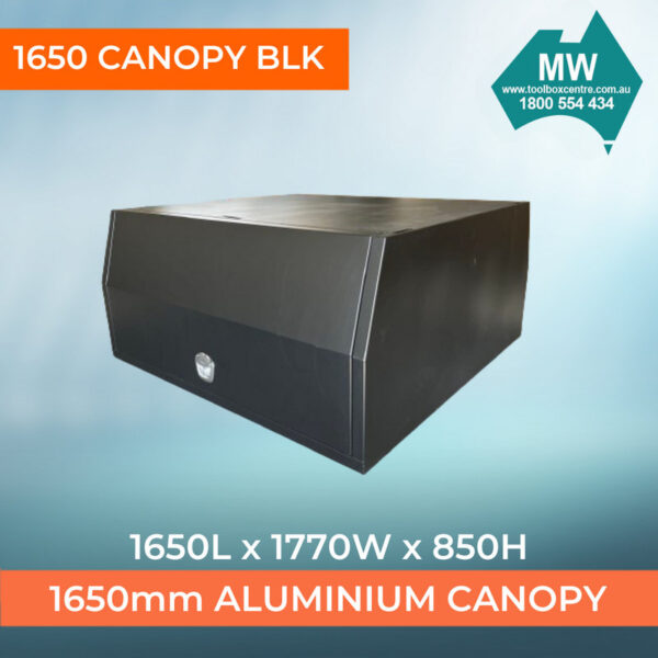 1650mm Long Flat Plate Partial Canopy – Black - Image 2