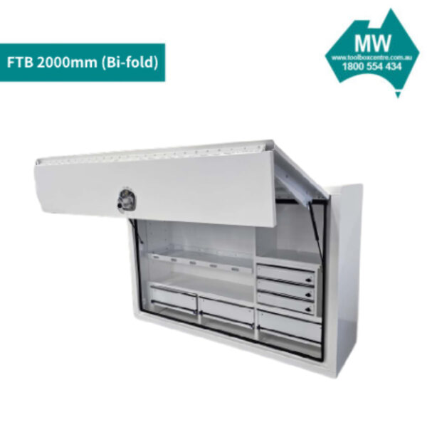 Aluminium Truck Toolbox FTB 2000mm (Bi-fold；with drawers and shelving) - Image 3