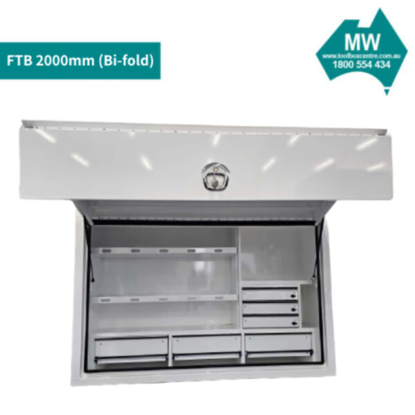 Aluminium Truck Toolbox FTB 2000mm (Bi-fold；with drawers and shelving) - Image 4