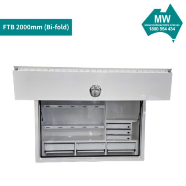 Aluminium Truck Toolbox FTB 2000mm (Bi-fold；with drawers and shelving) - Image 6