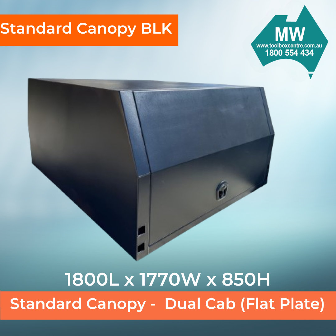 Flat Plate Dual Cab Jack Off Canopy – Black - Image 2