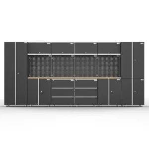 Workshop Garage Storage Cabinet & Workbench Set - UltraTools 4056mm x 500mm x 1870mm Black