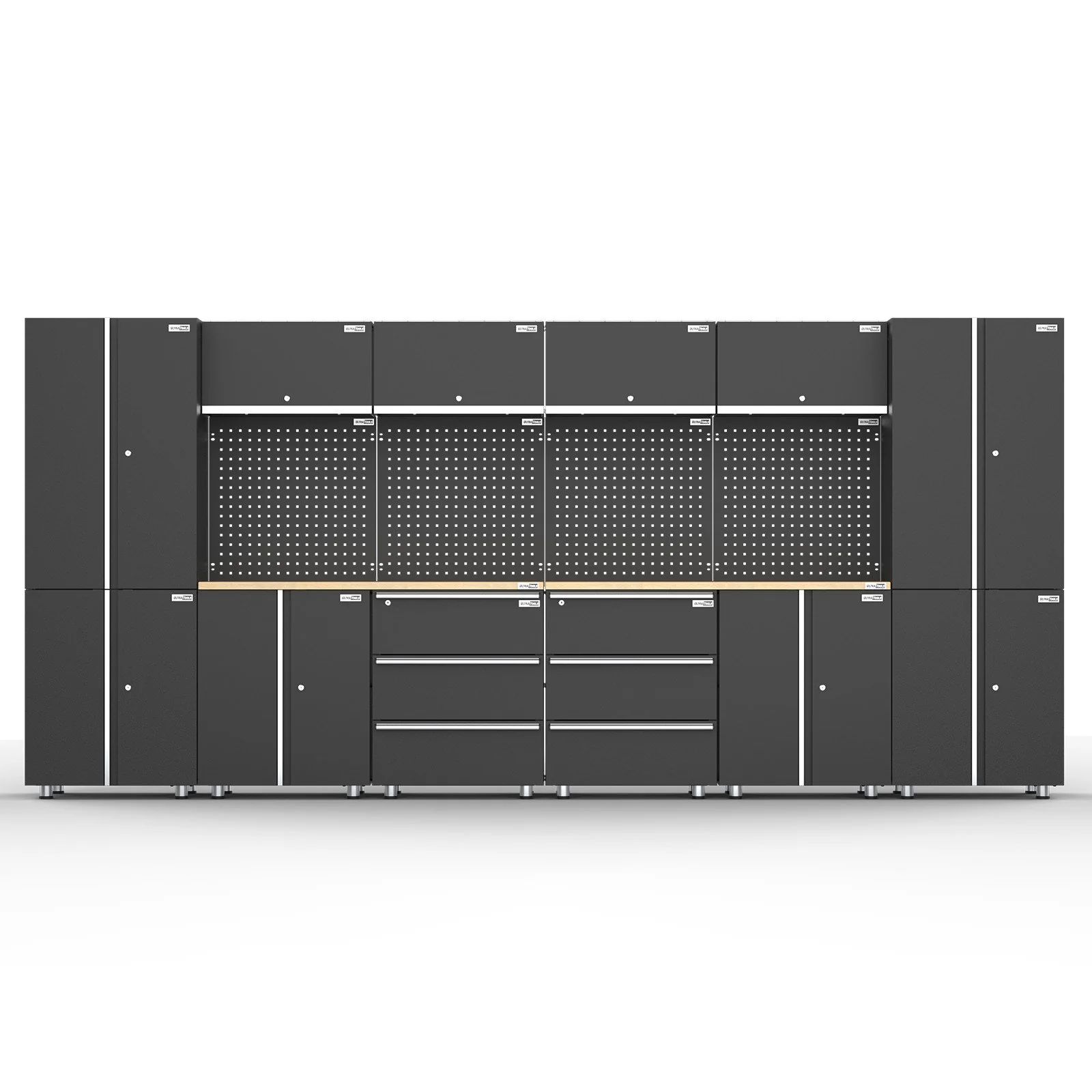 UltraTools 4065mmx 500mm x 1870mm Black Workshop Garage Storage Cabinet Set - Image 2