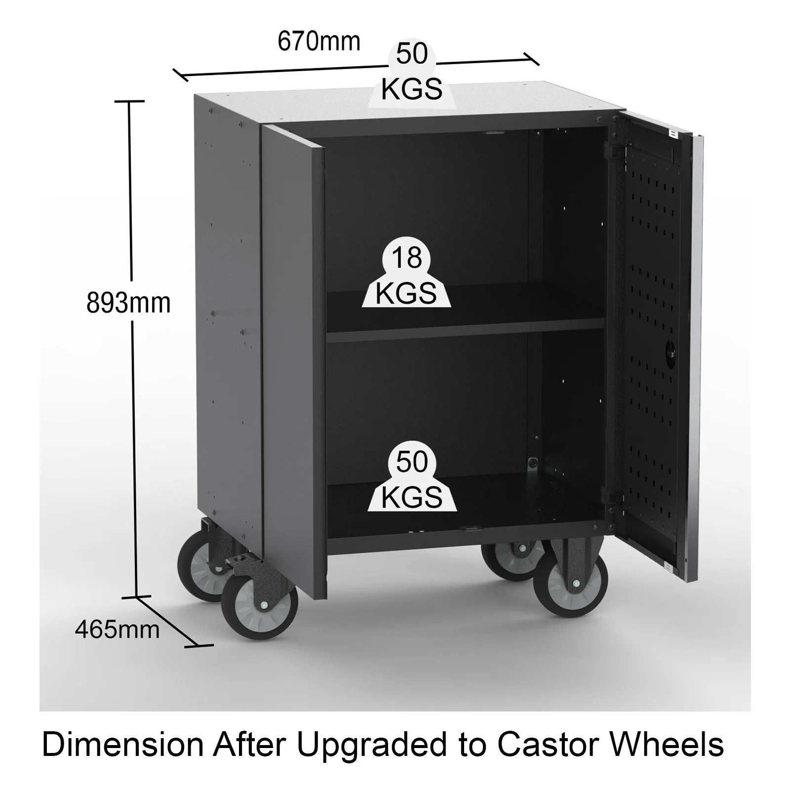 UltraTools 4065mmx 500mm x 1870mm Black Workshop Garage Storage Cabinet Set - Image 5