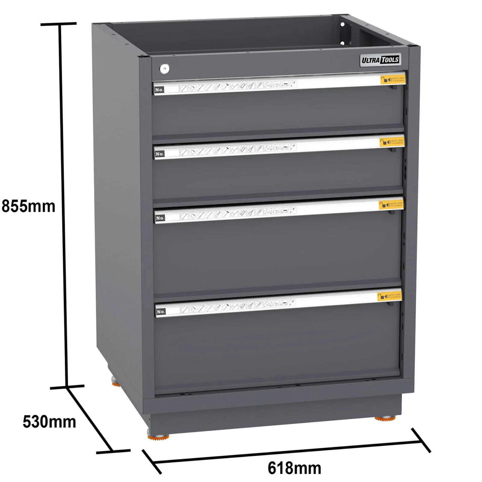 UltraTools 4960mm x 580mm x 2020mm Black Semi-Industrial Workshop Garage Storage Cabinet Set - Image 7