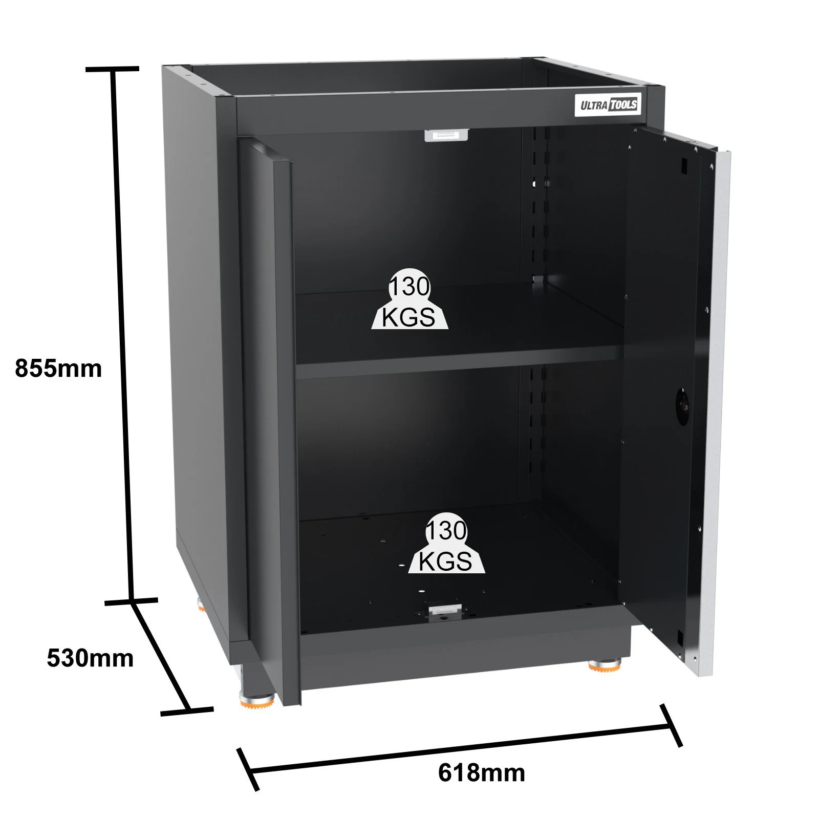 UltraTools 4960mm x 580mm x 2020mm Black Semi-Industrial Workshop Garage Storage Cabinet Set - Image 8