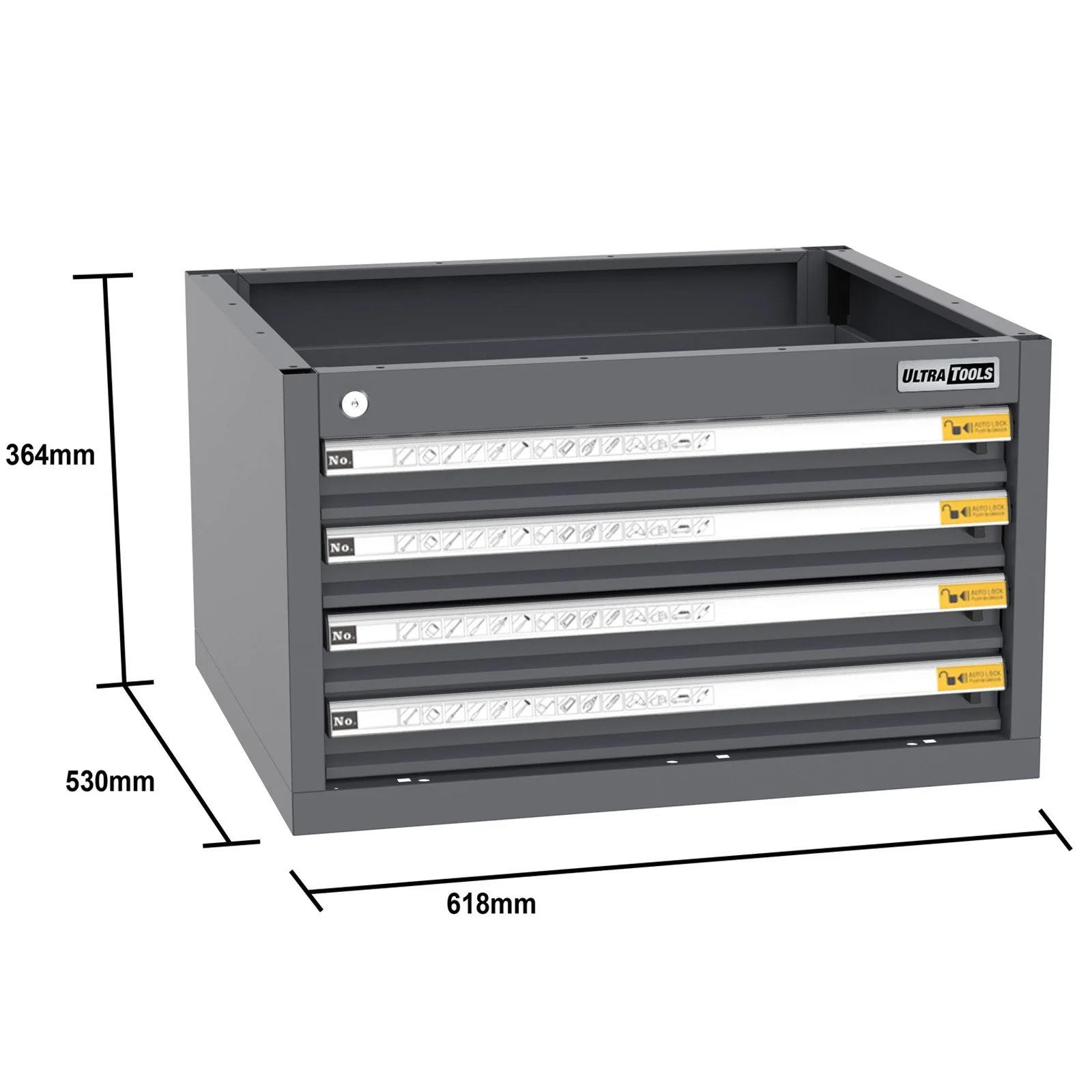 UltraTools 3100mm x 580mm x 2020mm Black Semi-Industrial Workshop Garage Storage Cabinet Set - Image 9
