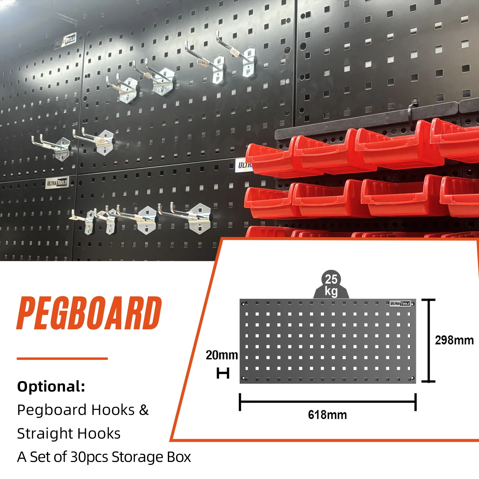 UltraTools 2610/3240mm x 580mm x 2020mm Black Semi-Industrial Workshop Garage Storage Corner Cabinet Set - Image 15