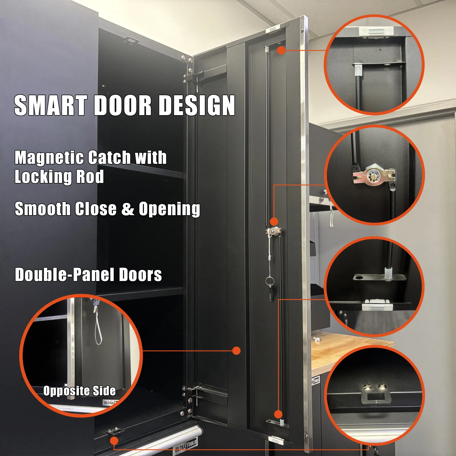 UltraTools 3380mm x 500mm x 1870mm Black Workshop Garage Storage Cabinet Set - Workbench - Image 5