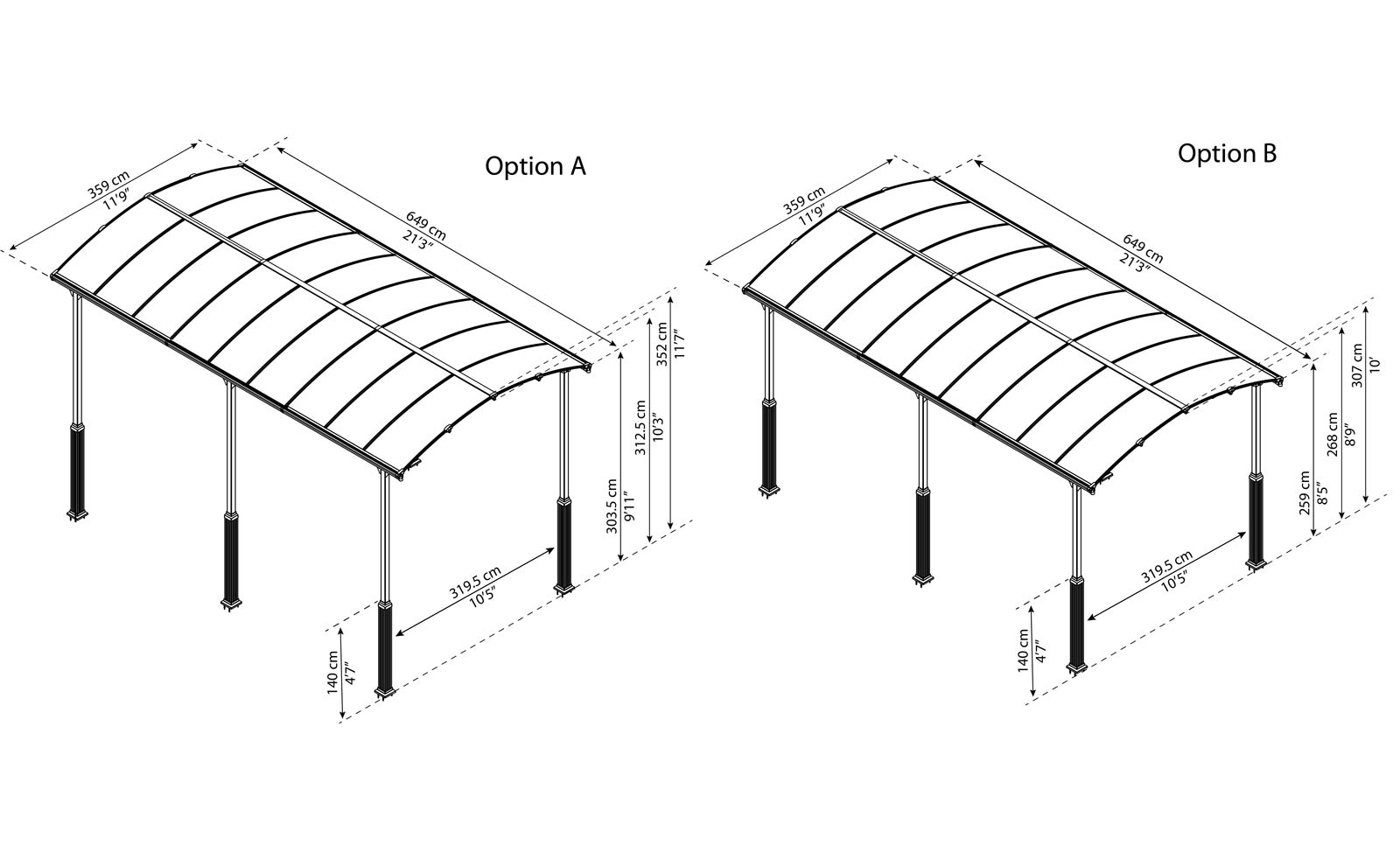 ARCADIA ALPINE 5000 CARAVAN CARPORT 5mx3.6m - Image 6