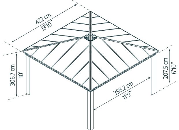 DALLAS 14’x14′ GAZEBO 4.3mx4.2m - Image 4