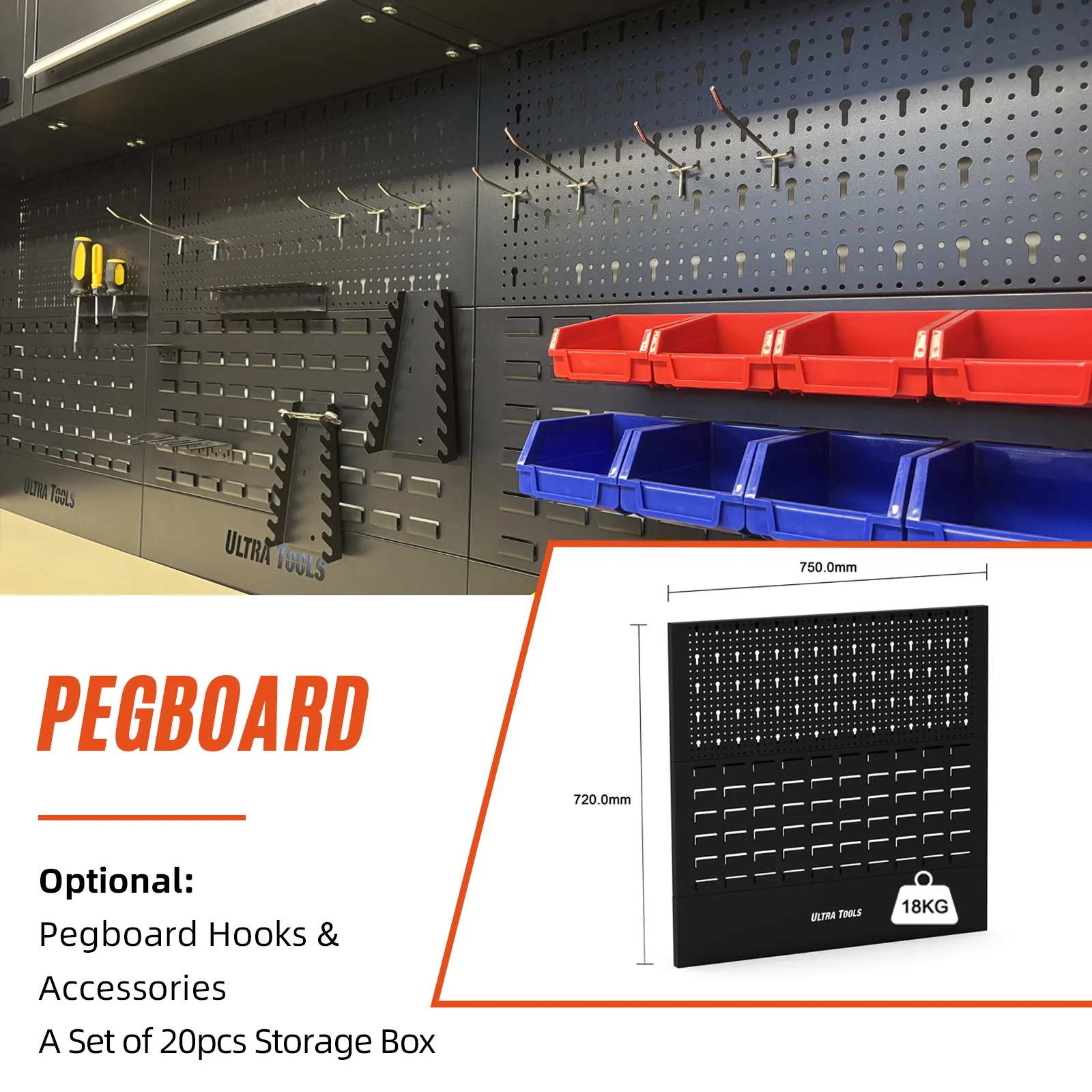 UltraTools 5150mm x 550mm x 2025mm Black Classic Workshop Garage Storage Cabinet Set - Image 14