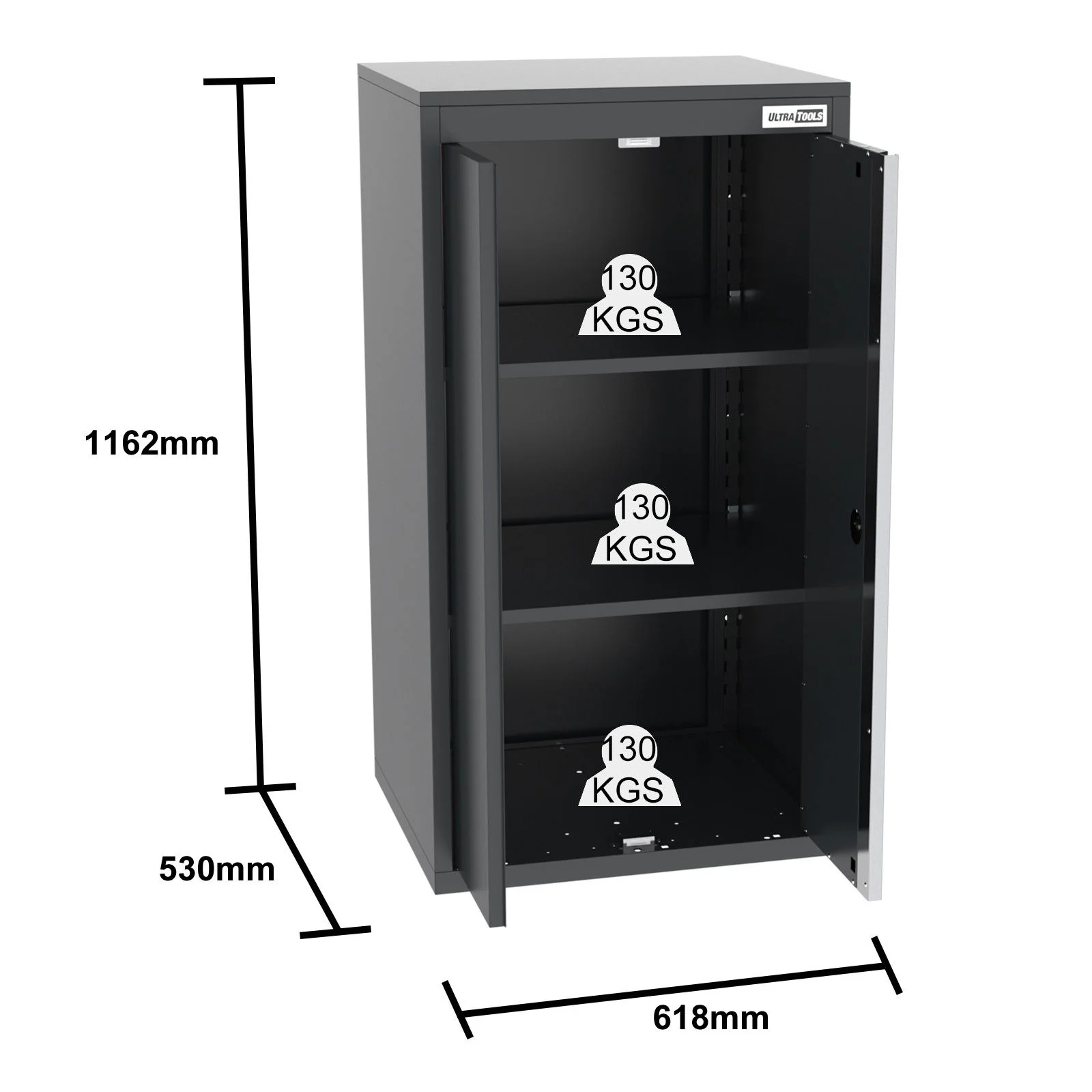UltraTools 4960mm x 580mm x 2020mm Black Semi-Industrial Workshop Garage Storage Cabinet Set - Image 27