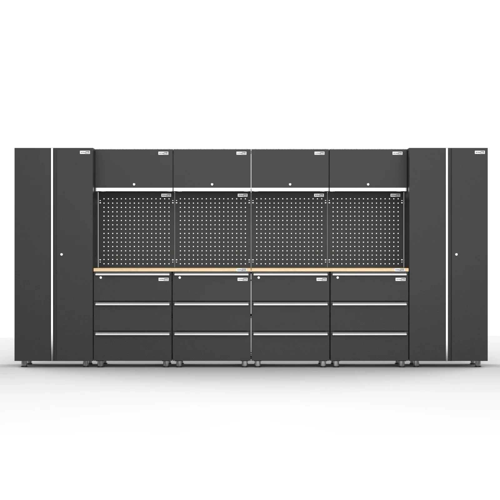 Workshop Garage Storage Cabinet & Workbench Set - UltraTools 4056mm x 500mm x 1870mm Black - Image 15