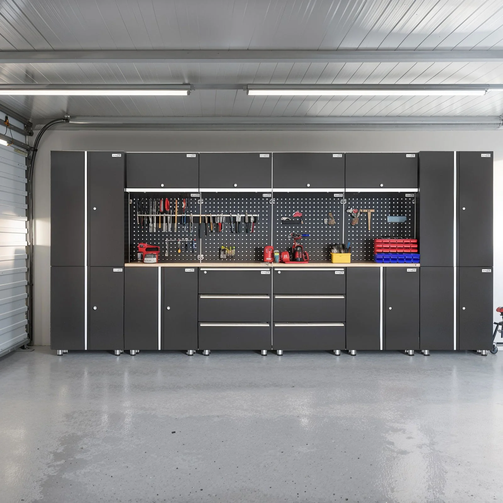 UltraTools 4065mmx 500mm x 1870mm Black Workshop Garage Storage Cabinet Set - Image 23