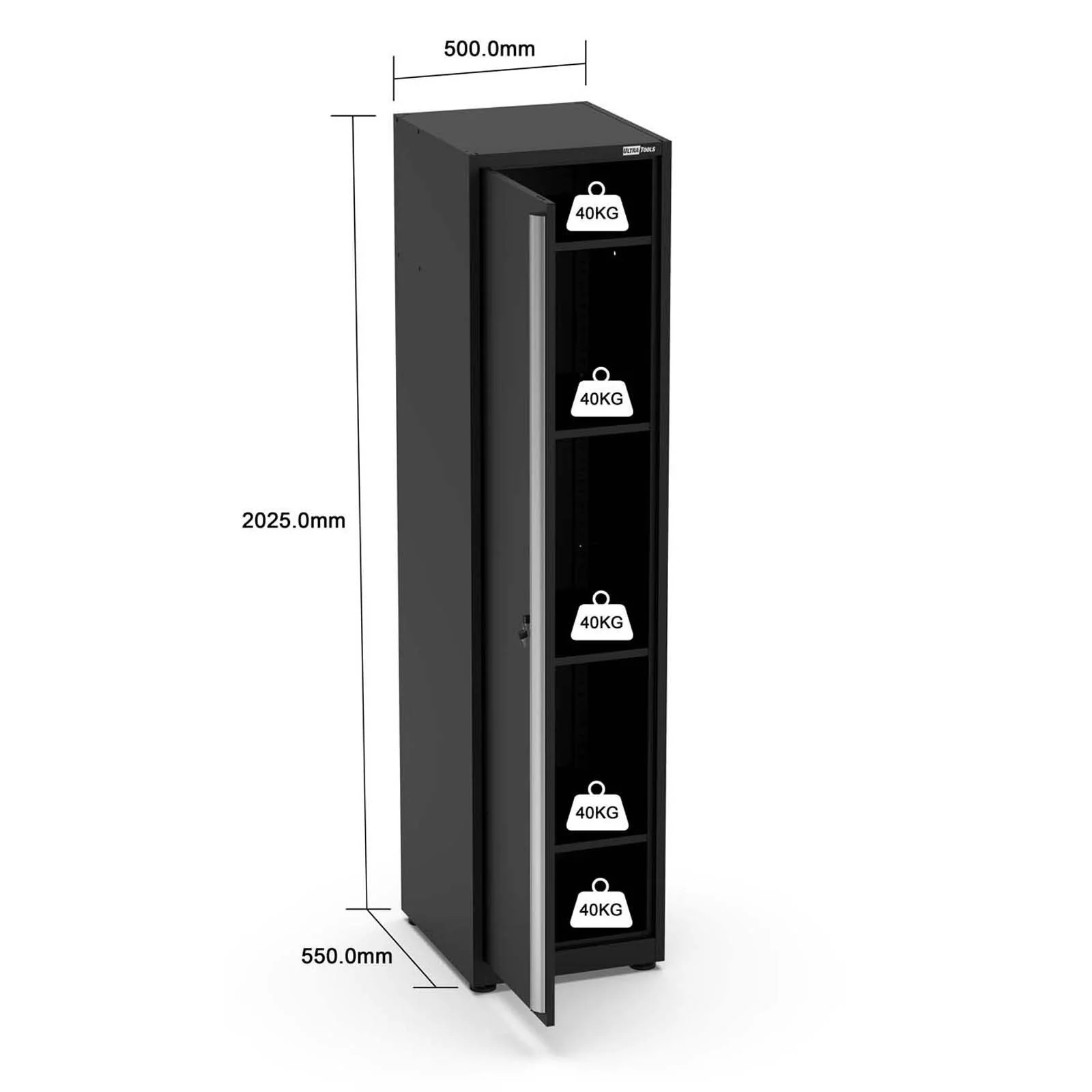UltraTools 3650mm x 550mm x 2025mm Black Classic Workshop Garage Storage Cabinet Set - Image 20