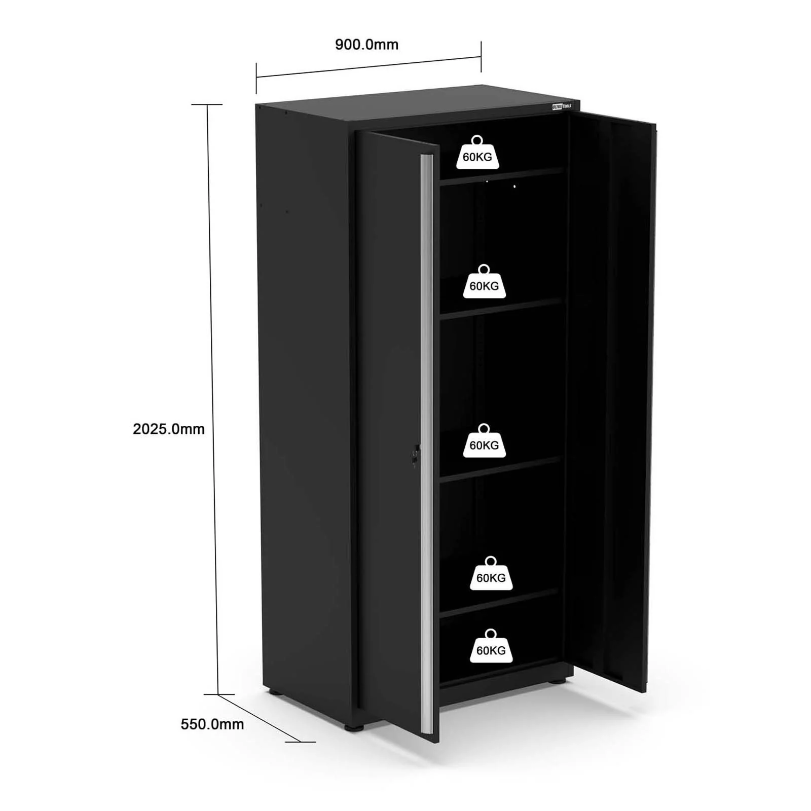 UltraTools 3650mm x 550mm x 2025mm Black Classic Workshop Garage Storage Cabinet Set - Image 21
