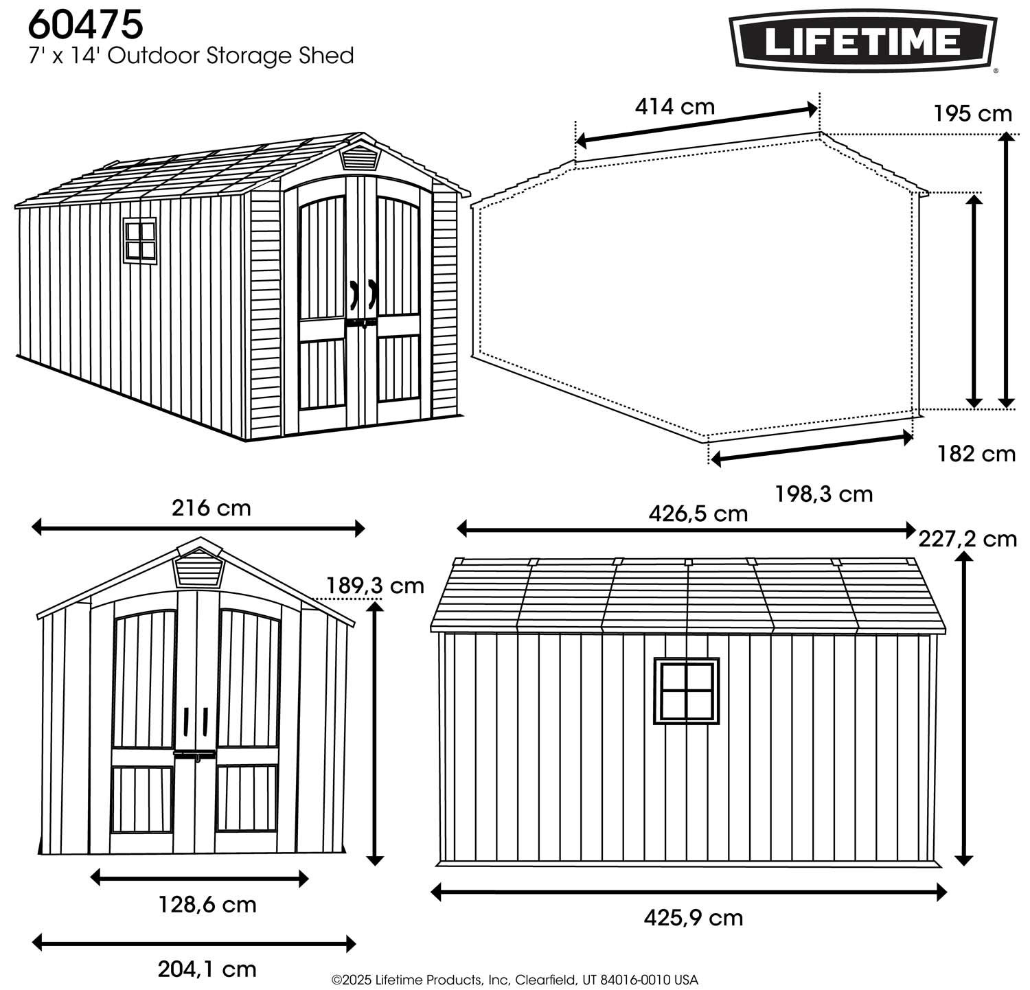 LIFETIME 7’x14′ GARDEN SHED 2.2mx4.3m - Image 2